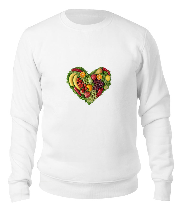 

Свитшот унисекс Printio Fruit heart белый L, Fruit heart