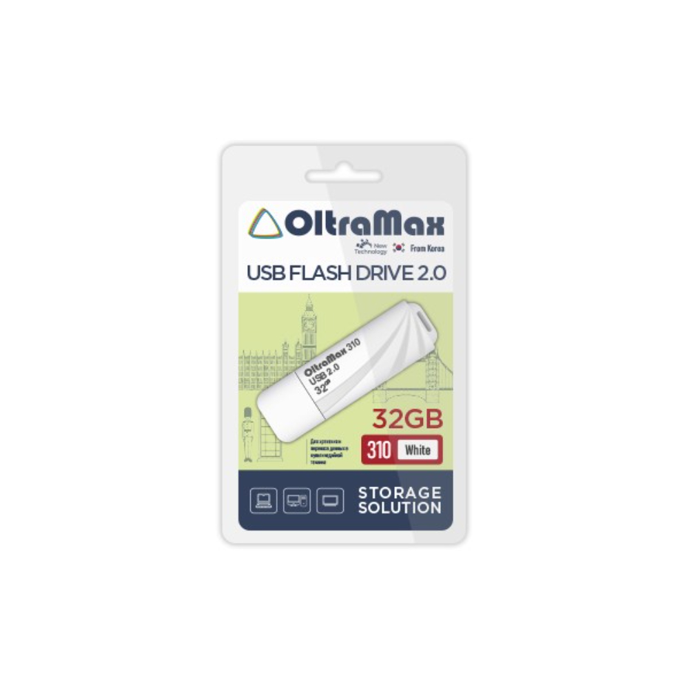 фото Карта памяти oltramax usb 32гб om-32gb-310 (om-32gb-310 white)