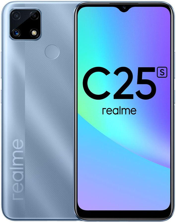 

Смартфон Realme C25s 128Gb 4Gb голубой моноблок 3G 4G 2Sim 6.5" 720x1600 Android 11 48Mpix