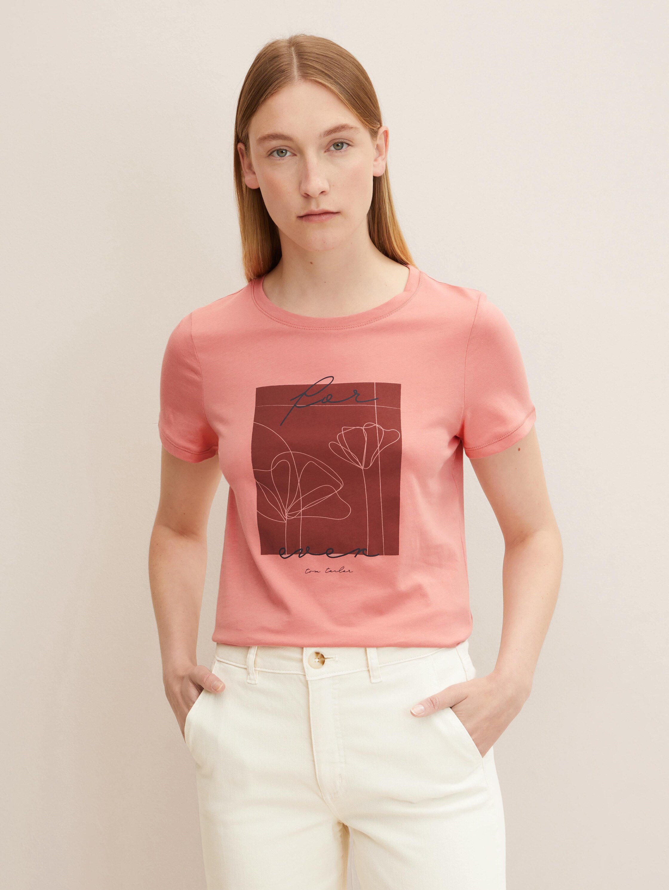 

Футболка женская TOM TAILOR 1034507 розовая XS, 1034507
