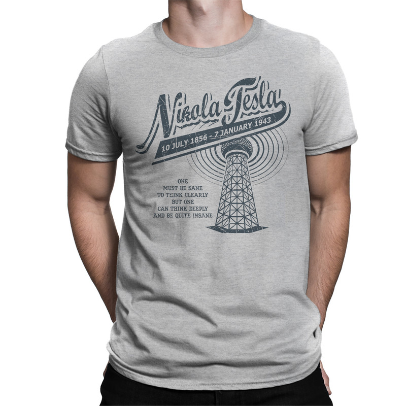 

Футболка мужская Dream Shirts Никола Тесла серая M, Серый, Никола Тесла