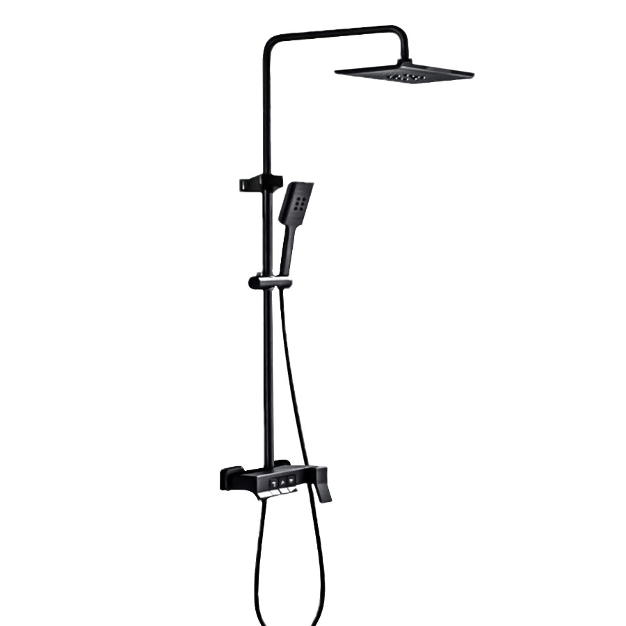 Душевая стойка ALMAes TVZ-1814 EKO со смесителем с клавишным управлением чёрный