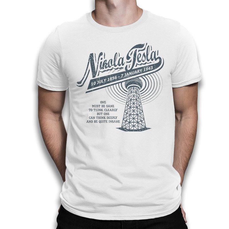 

Футболка мужская Dream Shirts Никола Тесла белая L, Белый, Никола Тесла