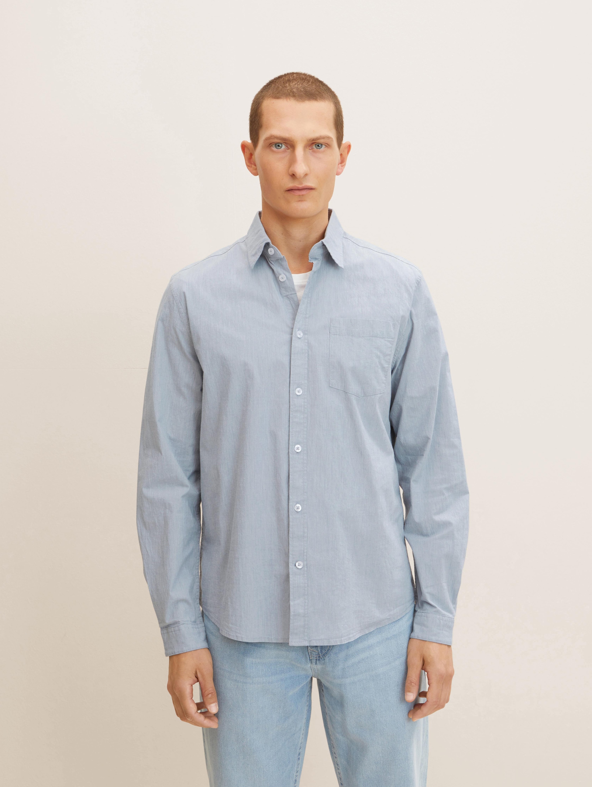 

Рубашка мужская TOM TAILOR 1034708 голубая XL, 1034708