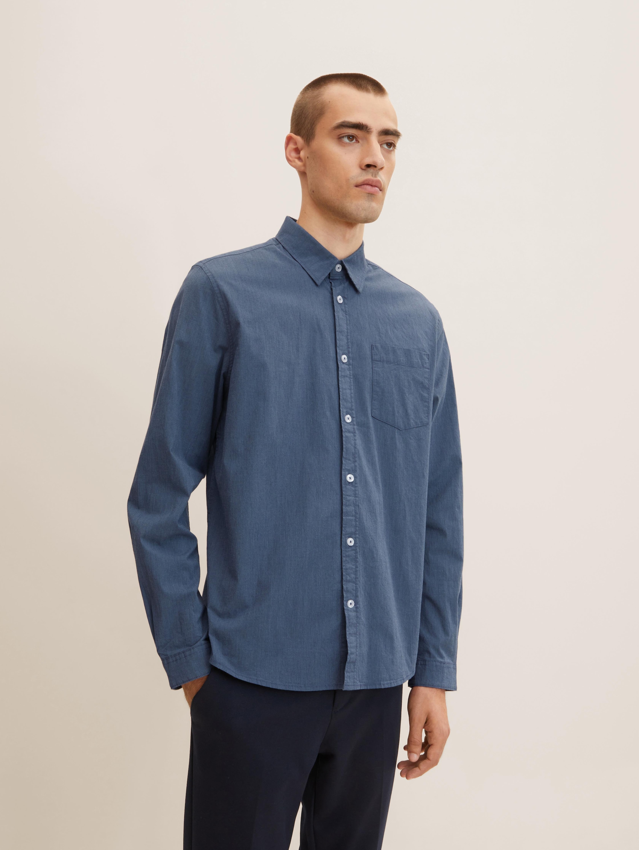 

Рубашка мужская TOM TAILOR 1034708 синяя 2XL, 1034708