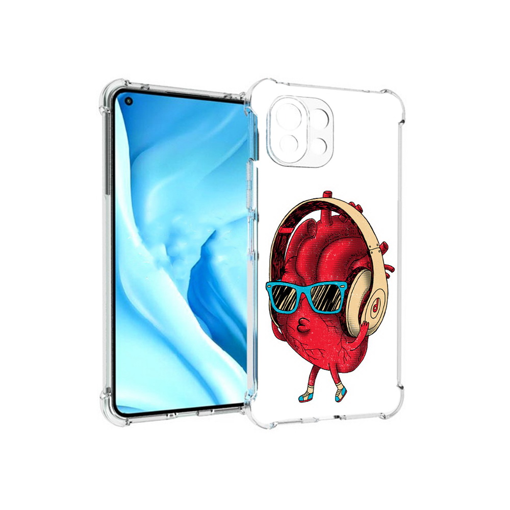 

Чехол MyPads Tocco для Xiaomi Mi 11 Lite слушай сердце (PT159462.256.609), Прозрачный, Tocco