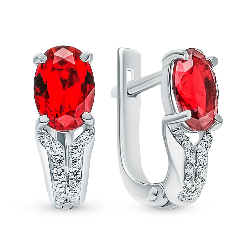 

Серьги из серебра 585Gold 4300132599, кристалл ювелирный/фианит, 4300132599