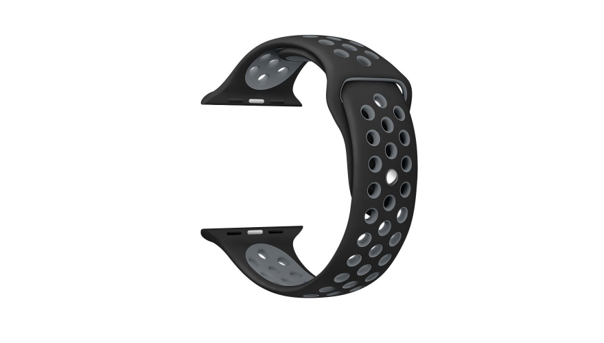 

Ремешок для Apple watch 42mm Nike Silicon Loop чёрный/серый