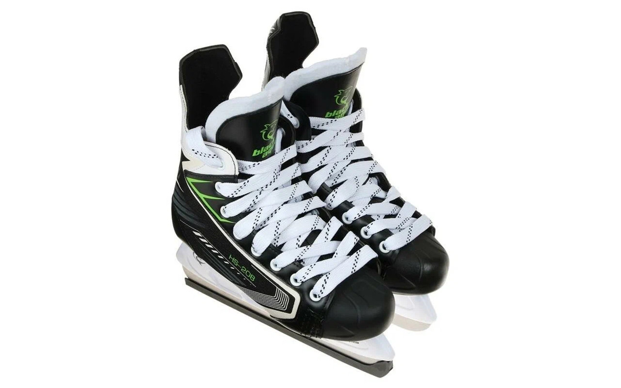 

Коньки хоккейные BLACK AQUA HS-208 р.43, Черный;зеленый
