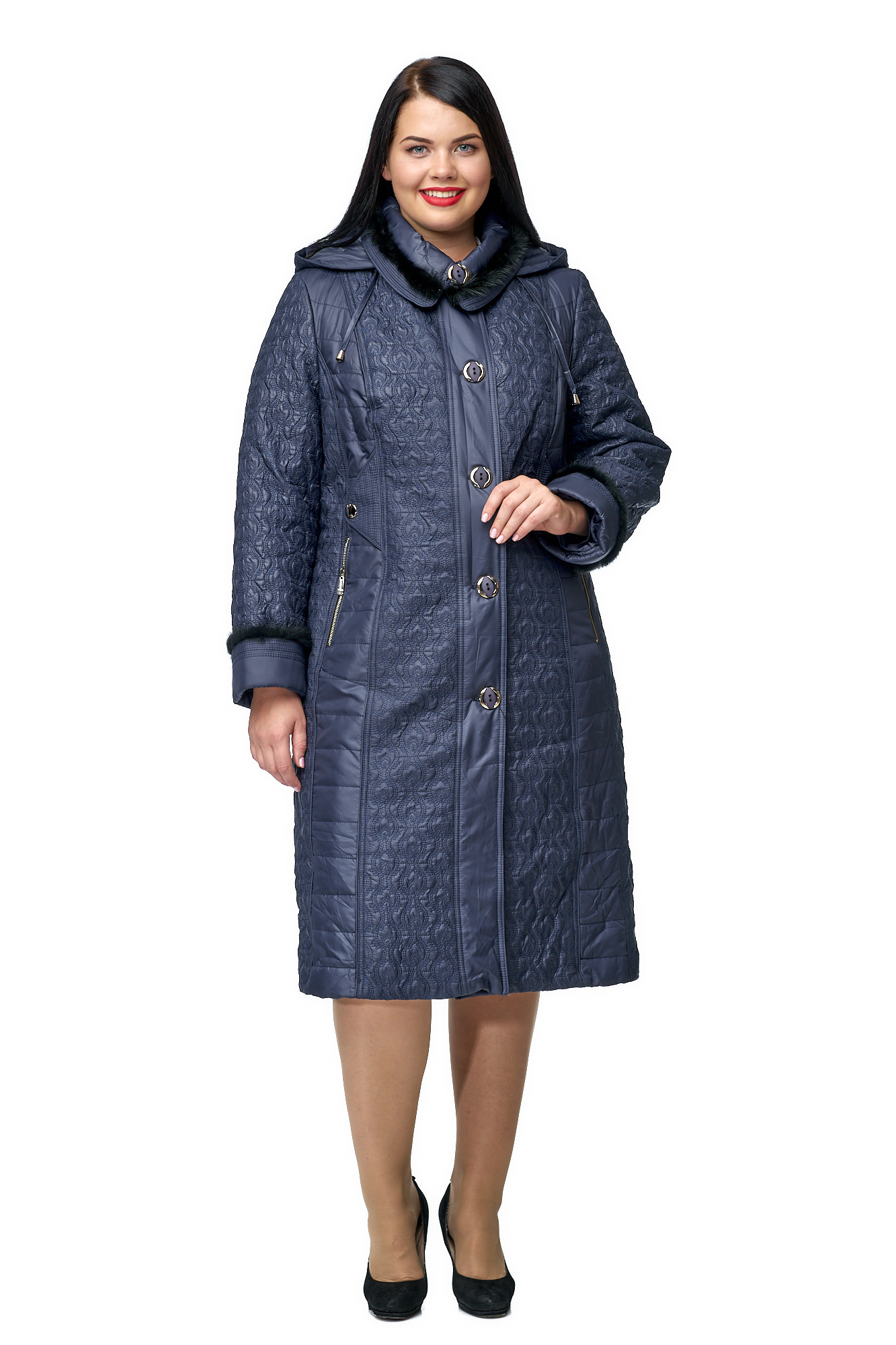 

Пальто женское МОСМЕХА 8010073 синее 58 RU, Синий, 8010073