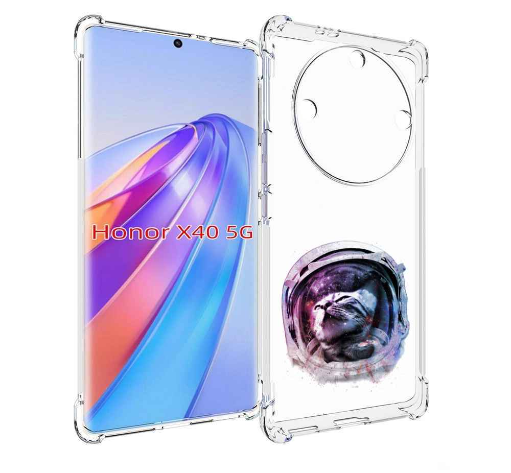 

Чехол MyPads кот в шлеме для Honor X40, Прозрачный, Tocco