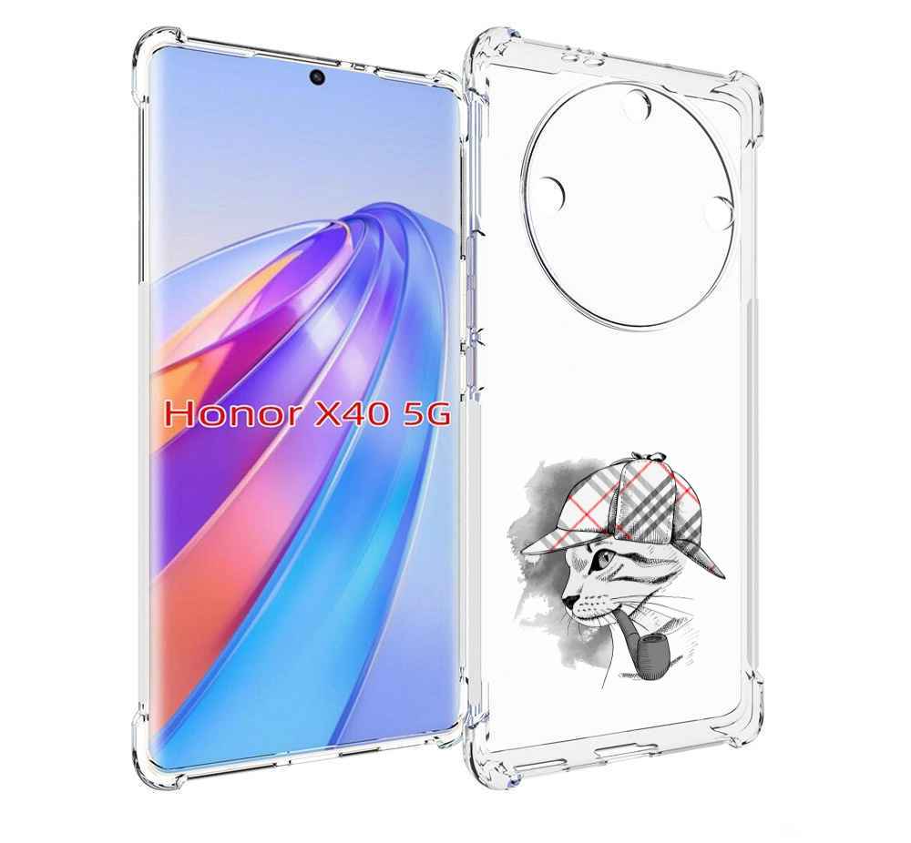 Чехол MyPads кошка с трубкой для Honor X40