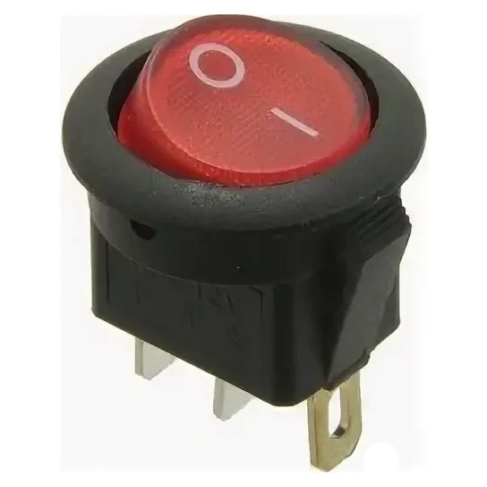 Клавишный переключатель MIRS-101-3-R красный с подсветкой 2 положения 1з TDM {SQ0703-0041}
