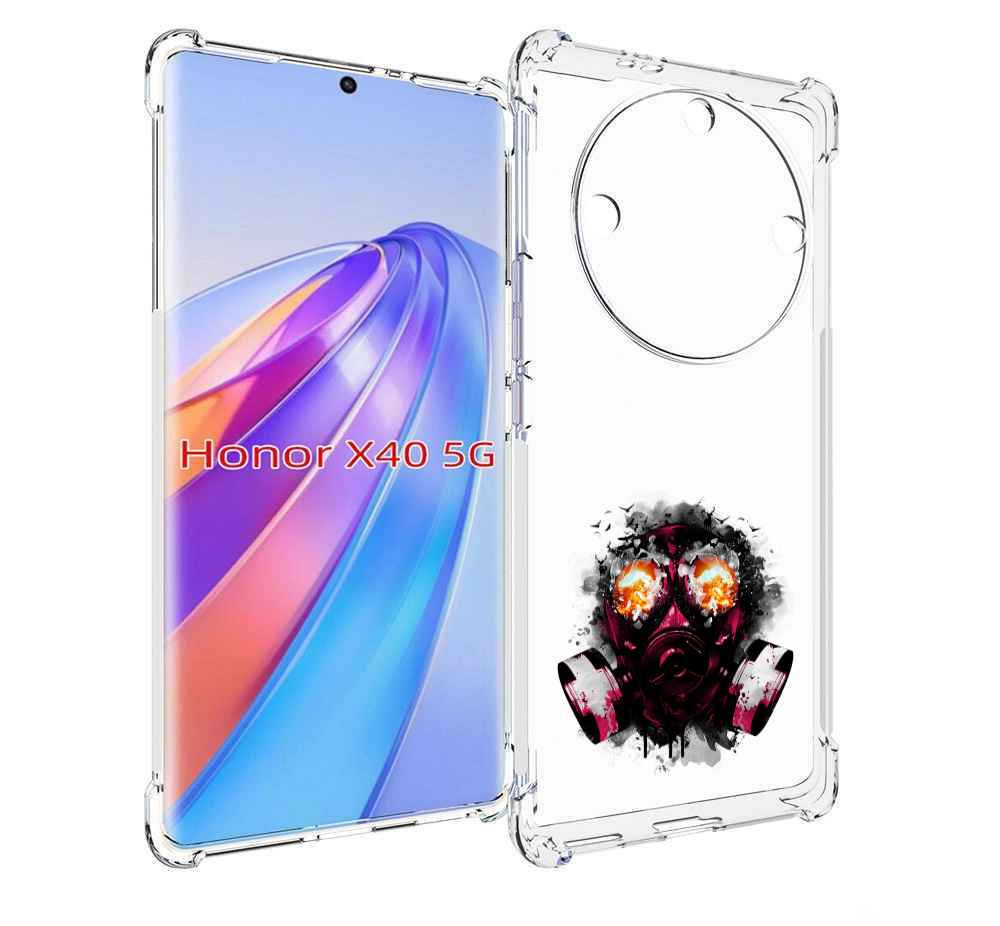 

Чехол MyPads красный противогаз для Honor X40, Прозрачный, Tocco