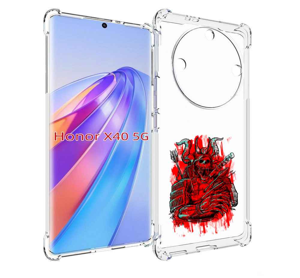 

Чехол MyPads красный скелет воин для Honor X40, Прозрачный, Tocco