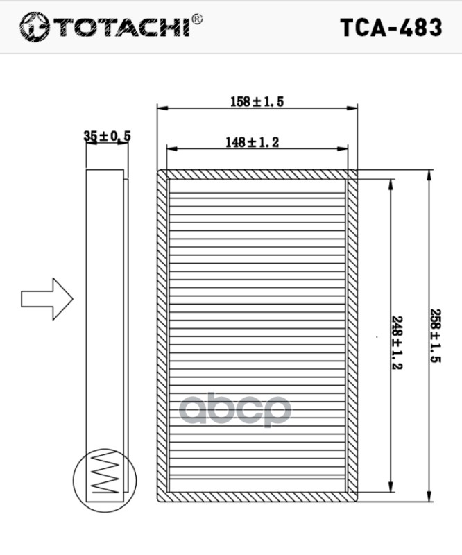 

Фильтр Салона TOTACHI TCA-483