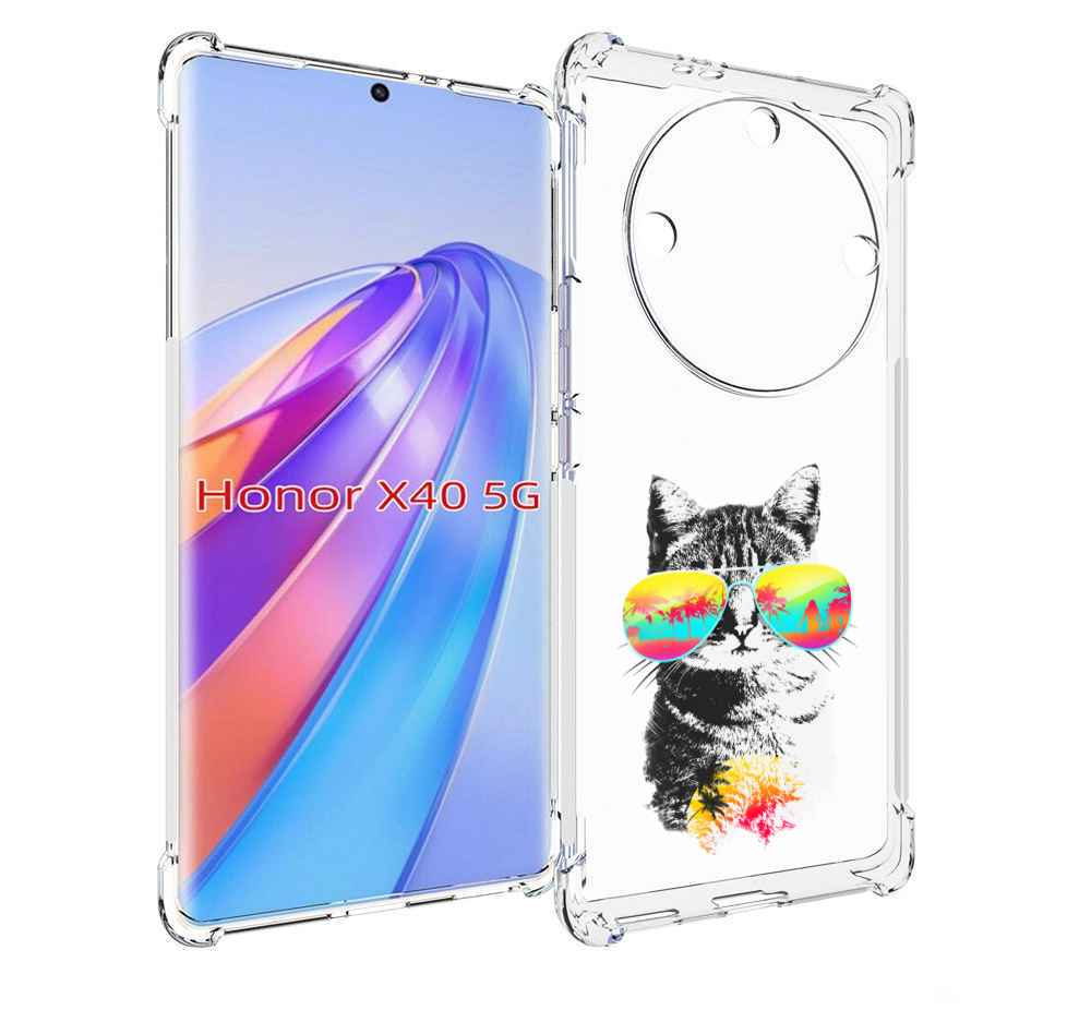

Чехол MyPads крутой кот для Honor X40, Прозрачный, Tocco