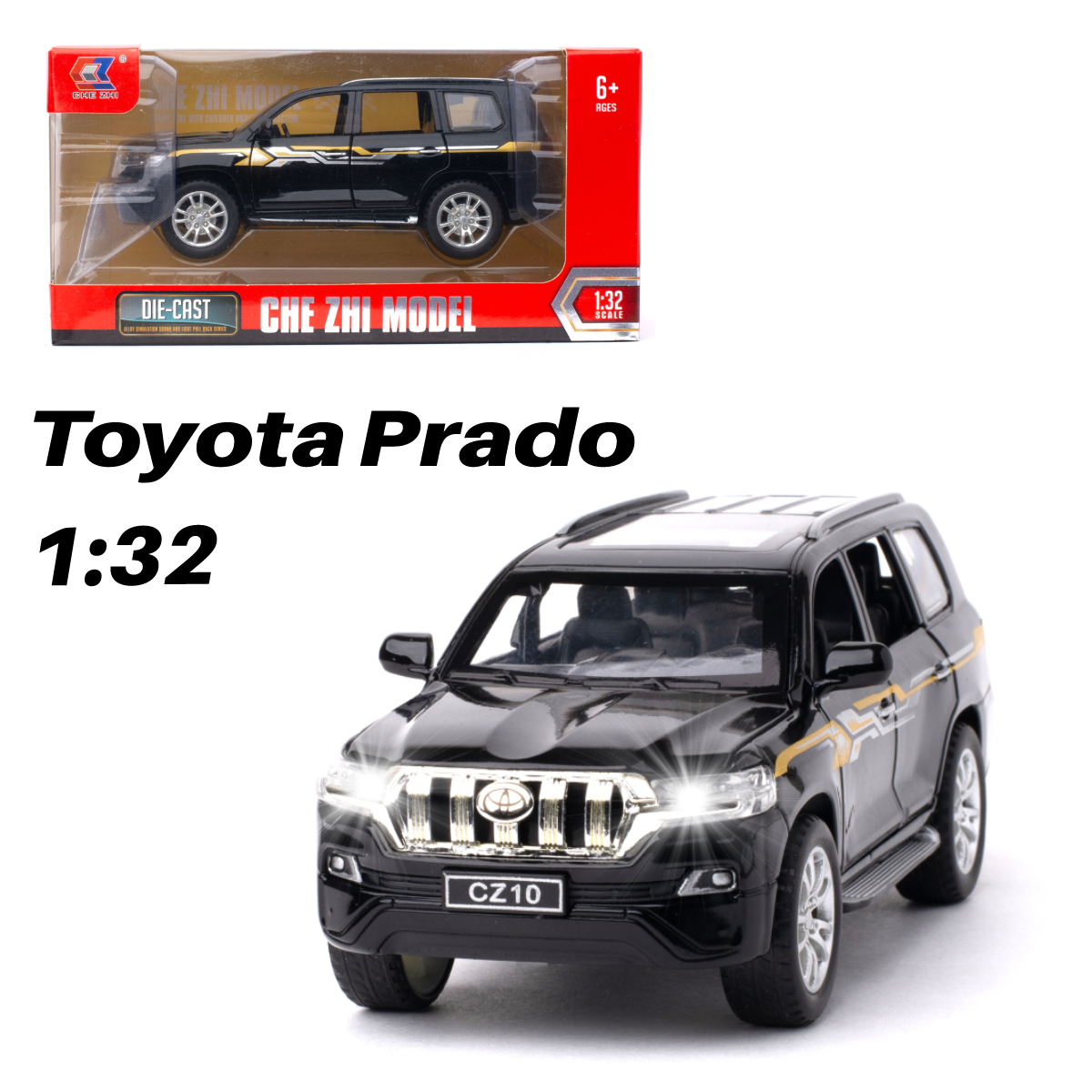 фото Машинка toyota prado chezhi 1:32 cz15w черный