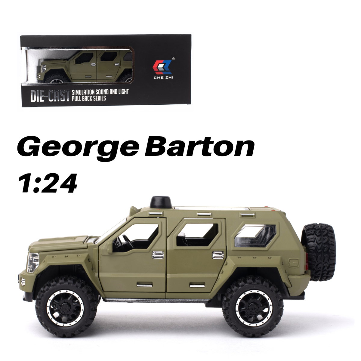 Машинка George Barton CheZhi 1:24 CZ23G зеленый