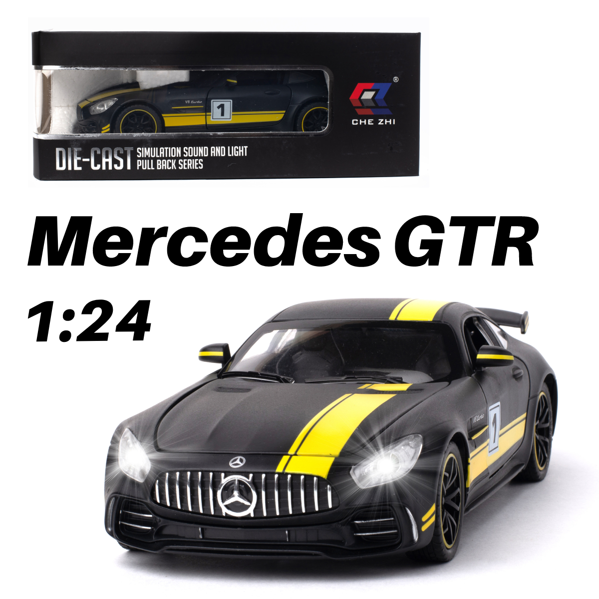 Машинка Mercedes GTR CheZhi 1:24 CZ30blk