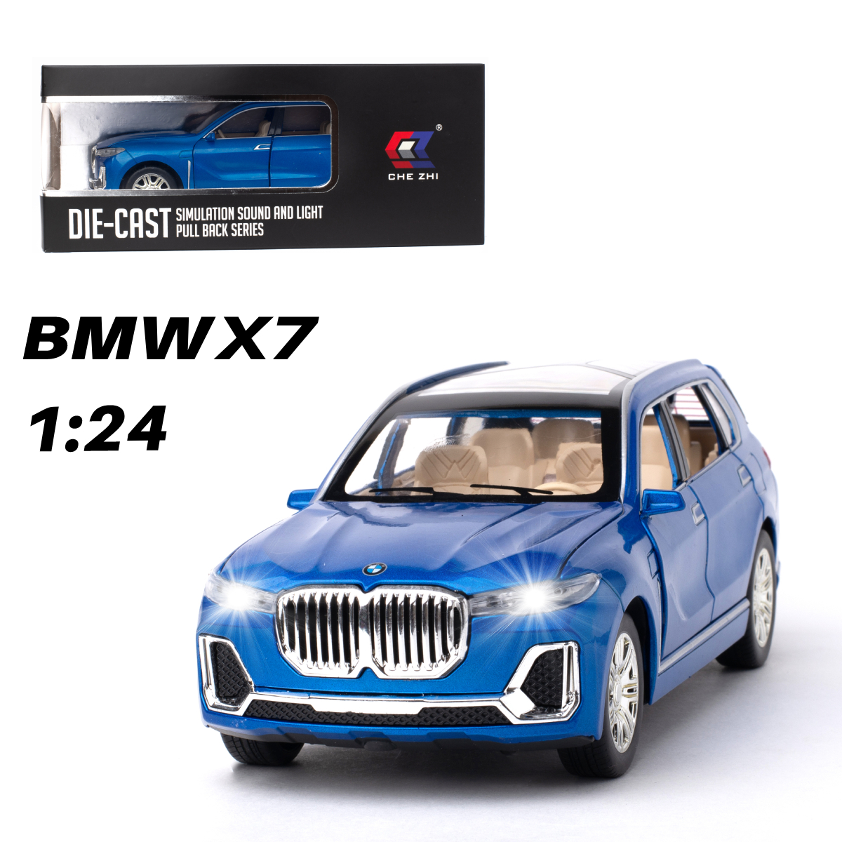 фото Машинка bmw x7 chezhi 1:24 cz115bl