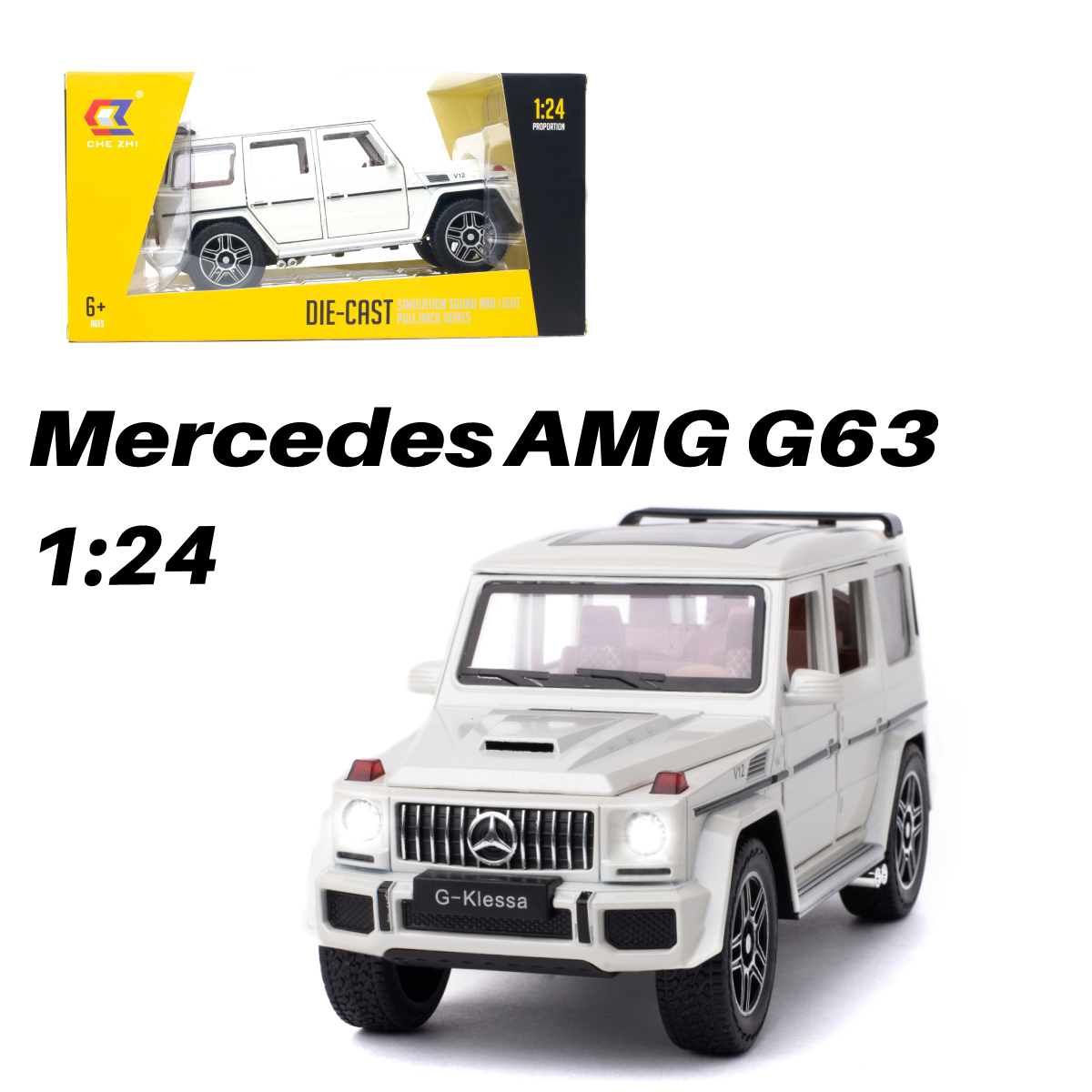 фото Инерционная машинка mercedes amg g63 chezhi 1:24 cz118bw