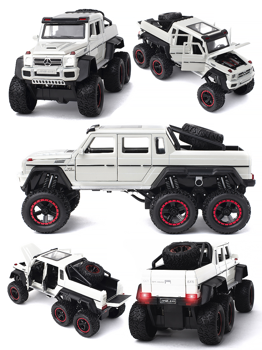 

Машинка Mercedes G-Klass AMG 6х6 CheZhi 1:22 CZ122w, Белый
