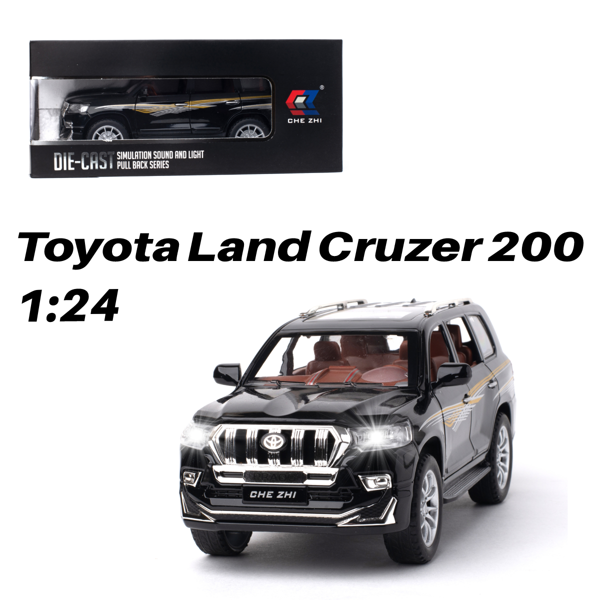 фото Машинка toyota land cruzer 200 chezhi 1:24 cz123blk