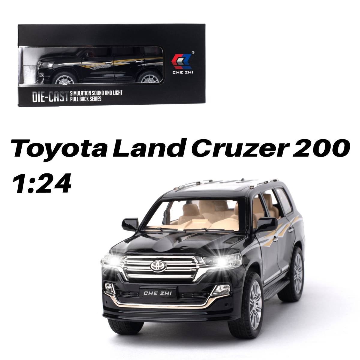 Машинка Toyota Land Cruzer 200 CheZhi 1:24 CZ123blk