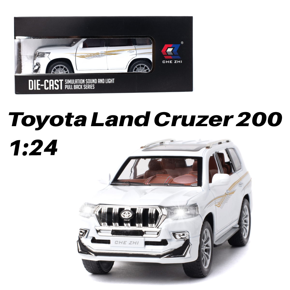 фото Инерционная машинка toyota land cruzer 200 chezhi 1:24 cz123w