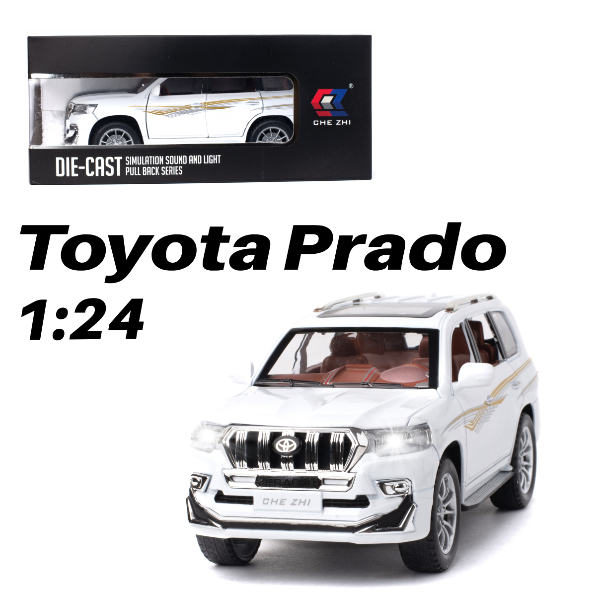 фото Инерционная машинка toyota prado chezhi 1:24 cz124w