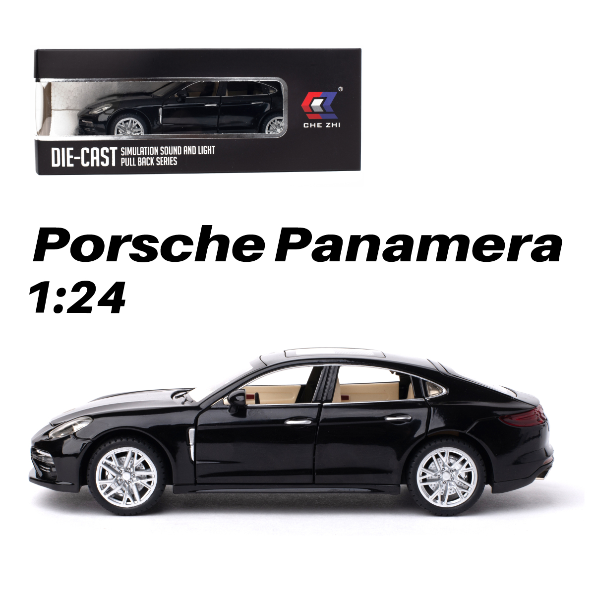 фото Машинка porsche panamera chezhi 1:24 cz127blk