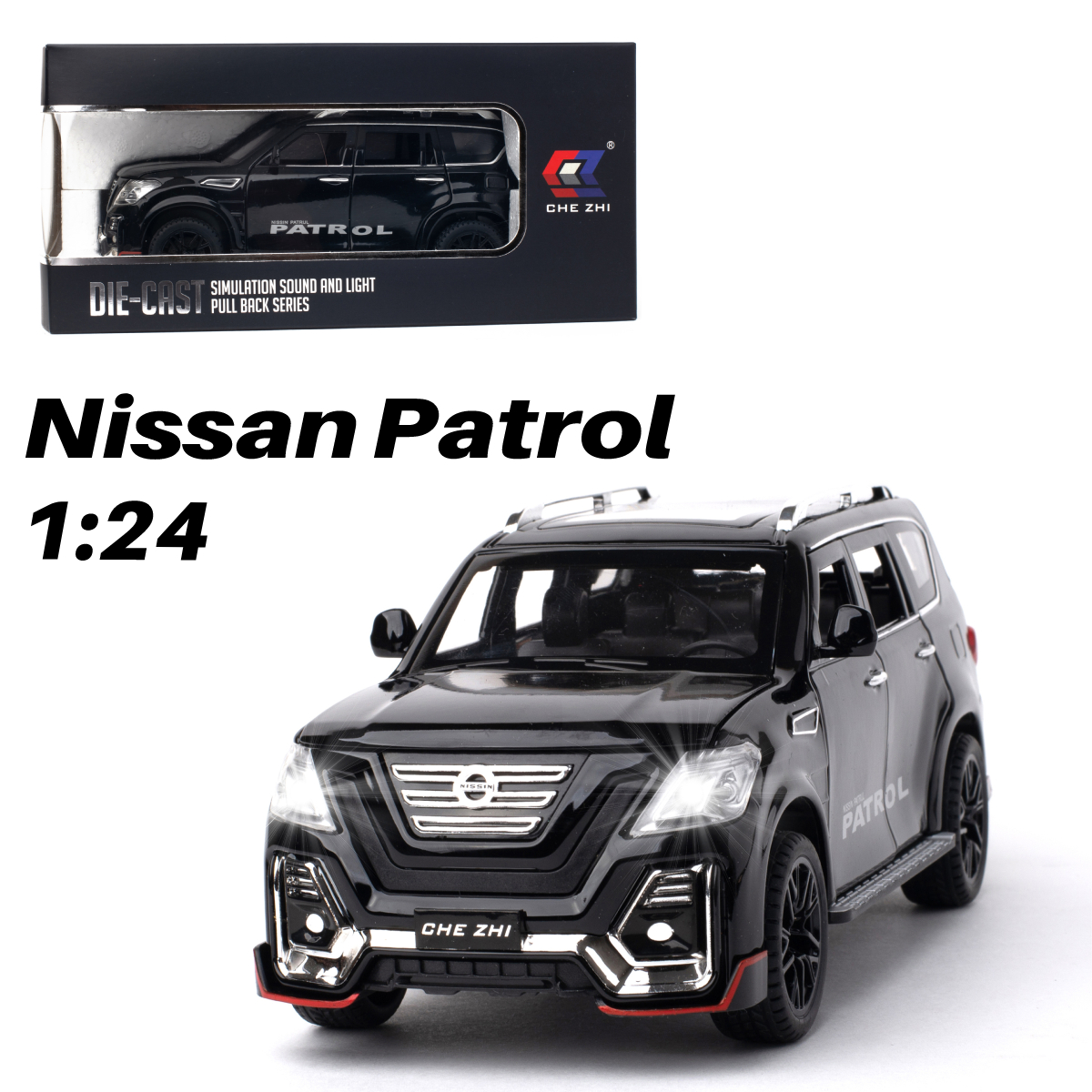 фото Инерционная машинка nissan patrol chezhi 1:24 cz136blk