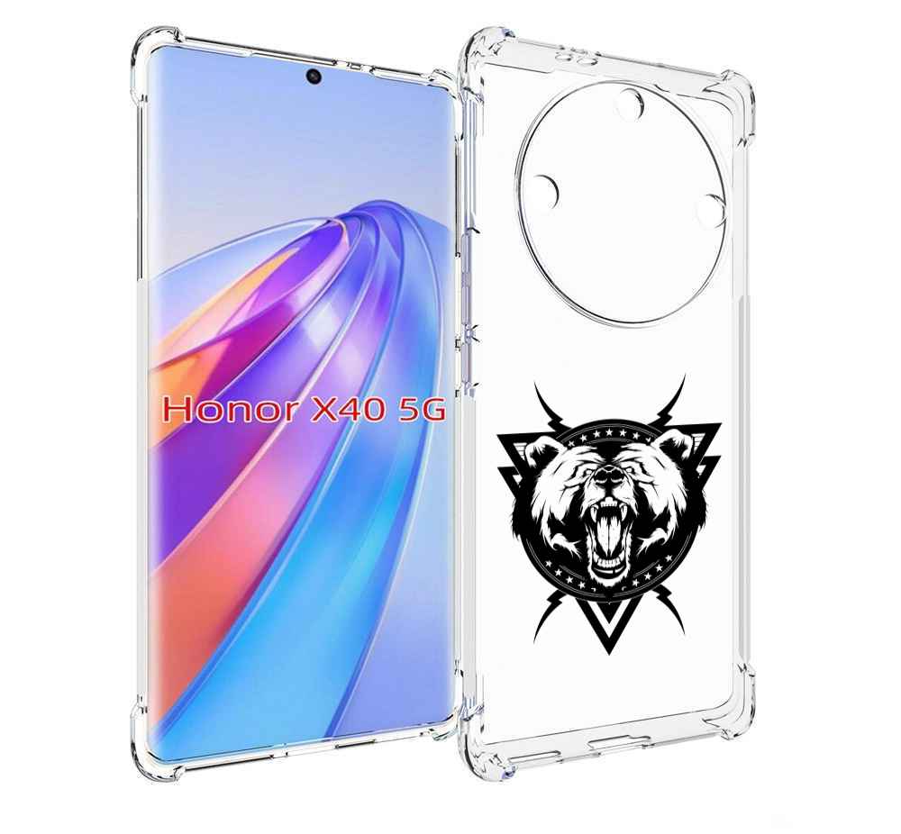 

Чехол MyPads медведь в треугольнике для Honor X40, Прозрачный, Tocco
