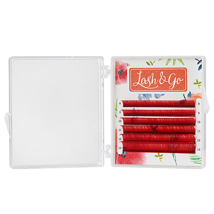

Ресницы Lash&Go на ленте 0,7 7-12 мм C-изгиб красные, Красный