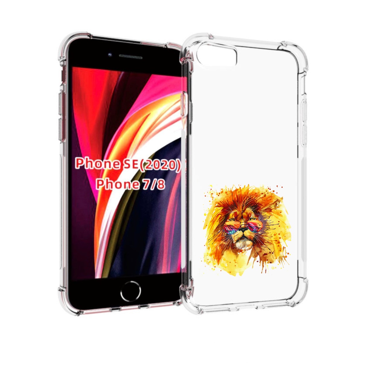 

Чехол MyPads лев в очках для iPhone 7 4.7 / iPhone 8 / iPhone SE 2 (2020), Прозрачный, Tocco