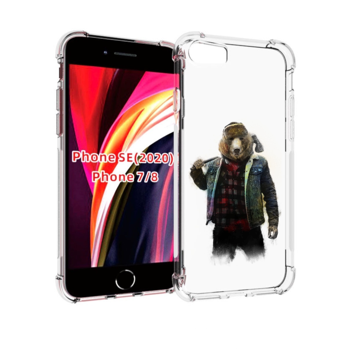 

Чехол MyPads медведь с топором для iPhone 7 4.7 / iPhone 8 / iPhone SE 2 (2020), Прозрачный, Tocco