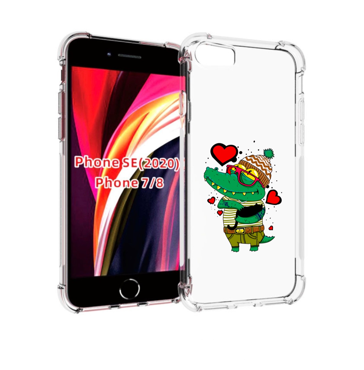 

Чехол MyPads Влюбленный крокодил для iPhone 7 4.7 / iPhone 8 / iPhone SE 2 (2020), Прозрачный, Tocco
