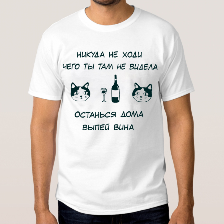 фото Футболка мужская останься дома dream shirts белая s