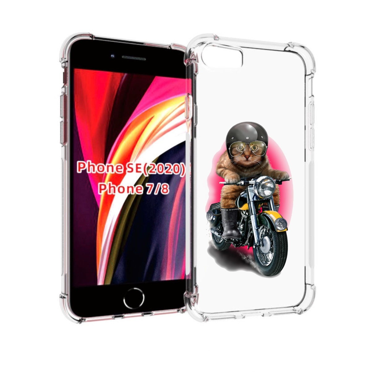 

Чехол MyPads мото-кот для iPhone 7 4.7 / iPhone 8 / iPhone SE 2 (2020), Прозрачный, Tocco