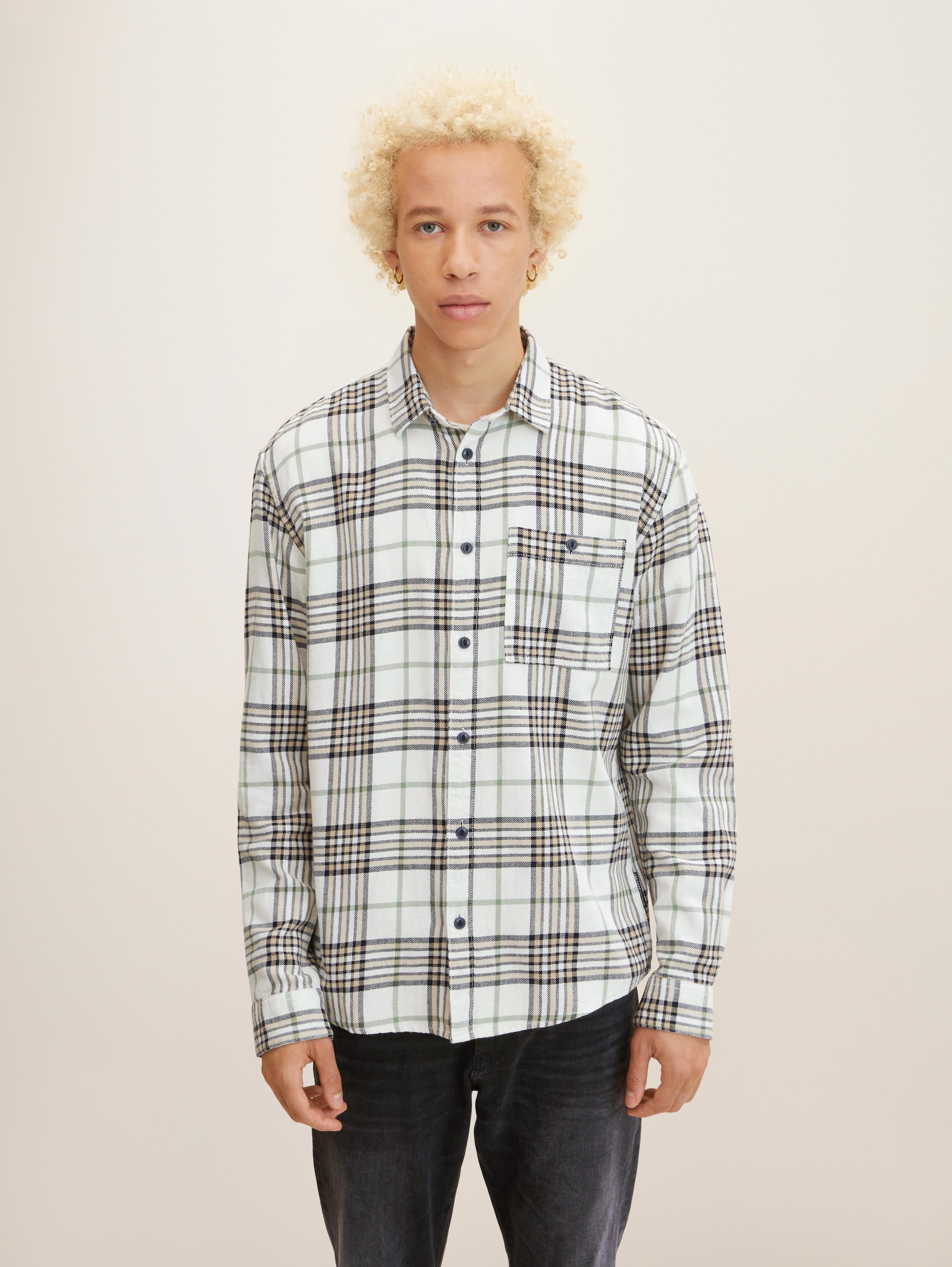 

Рубашка мужская Tom Tailor Denim 1032385 бежевая S, 1032385
