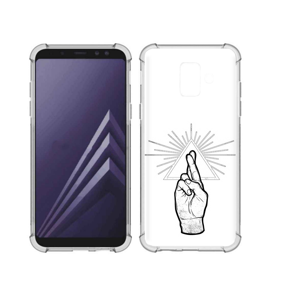 

Чехол MyPads Tocco для Samsung Galaxy A6 (2018) черно белая рука (PT111558.582.681), Прозрачный, Tocco