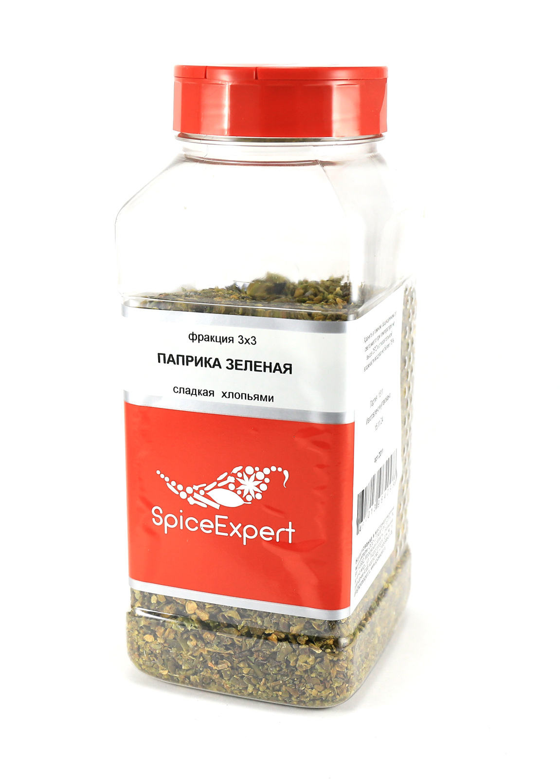 

Паприка зеленая сладкая хлопья 3х3 400гр (1000мл) банка SpicExpert