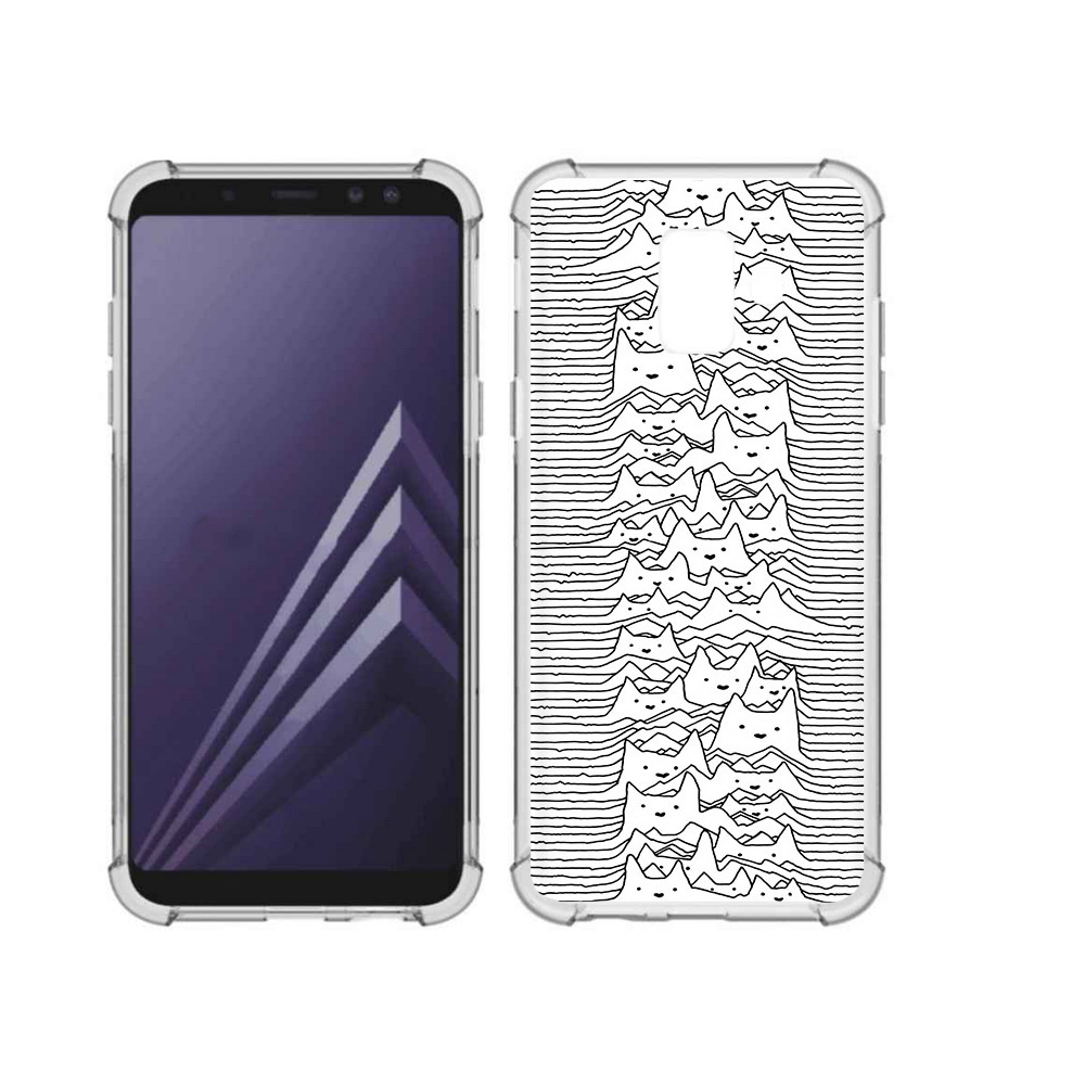 

Чехол MyPads Tocco для Samsung Galaxy A6 (2018) черно белые коты 3D (PT111558.582.682), Прозрачный, Tocco