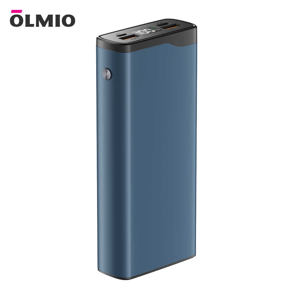 

Портативное зарядное устройство Olmio QL-20 20000mAh, 22,5W, QC 3.0, PD, LCD, голубой