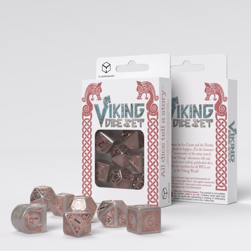 

Набор игральных кубиков Q-Workshop Viking Modern Dice Set: Niflheim, RVIK05, Прозрачный