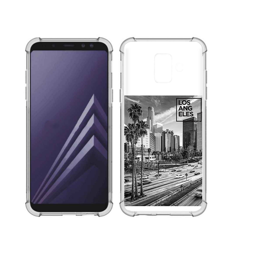 

Чехол MyPads Tocco для Samsung Galaxy A6 (2018) черно белый лос анджелес, Прозрачный, Tocco