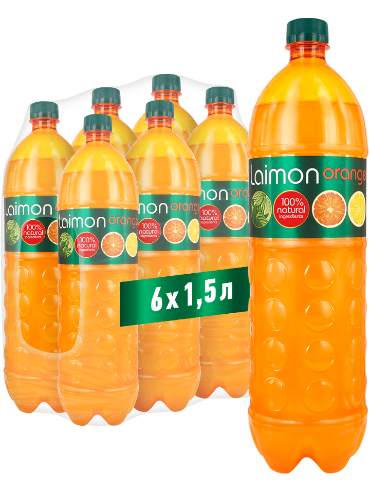 

Среднегазированный напиток Laimon Orange, 1,5 л. х 6 шт. ж/бан., Orange 1,6