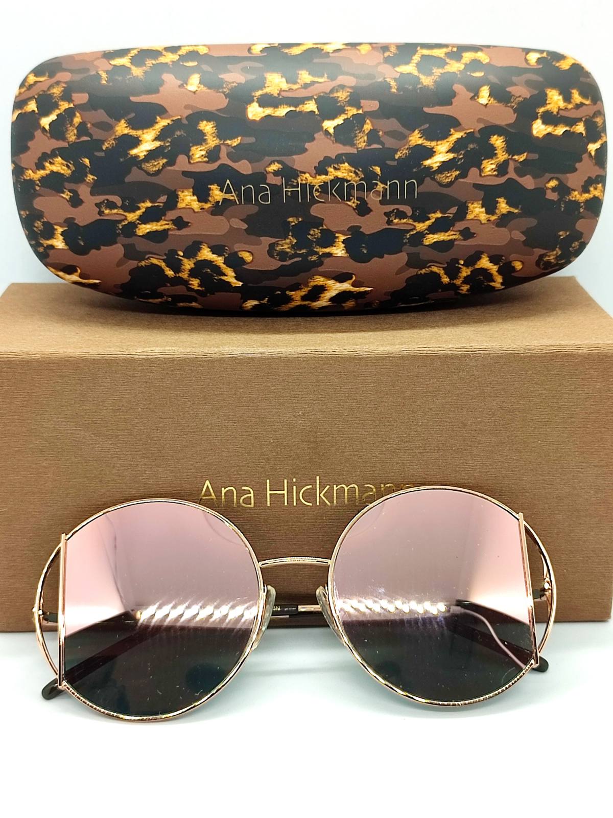 Солнцезащитные очки женские Ana Hickman AH319204D золотистые