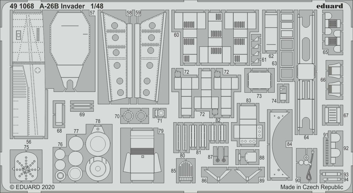 

Фототравление Eduard 491068 A-26B invader ICM 1/48